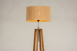 vloerlamp 31308 landelijk modern hout bruin rond