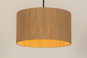 hanglamp 31313 landelijk modern zwart mat bruin naturel rond