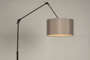 vloerlamp 31368 modern stof metaal zwart mat grijs langwerpig