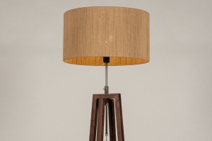 staande lamp 31378 landelijk modern hout donker hout bruin naturel rond langwerpig