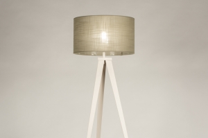 vloerlamp 31402 landelijk modern stof metaal beige taupe zand rond