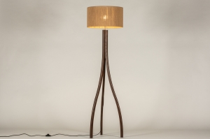 vloerlamp 31403 landelijk modern eigentijds klassiek hout donker hout bruin rond