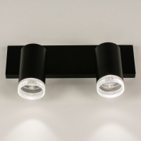 spot 31413 design modern aluminium kunststof acrylaat kunststofglas metaal zwart mat transparant kleurloos rond langwerpig rechthoekig