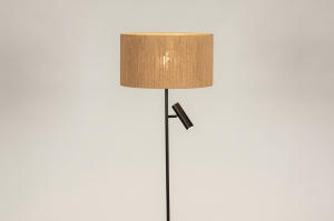 vloerlamp 31417 landelijk modern metaal zwart mat bruin rond