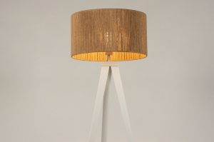 vloerlamp 31423 landelijk modern metaal wit mat bruin rond