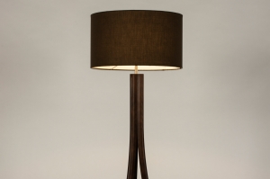 vloerlamp 31424 landelijk modern eigentijds klassiek hout donker hout stof bruin hout rond