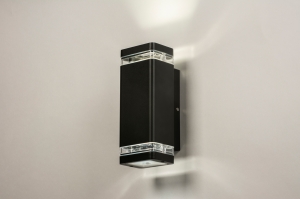 Wandleuchte 31439 modern Aluminium Metall schwarz matt rechteckig