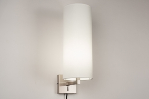 wandlamp 31462 landelijk modern staal rvs stof metaal wit mat staalgrijs rond vierkant