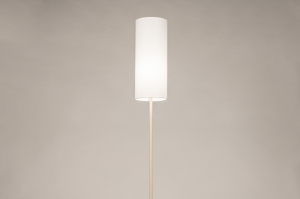 vloerlamp 31551 landelijk modern stof metaal wit beige rond