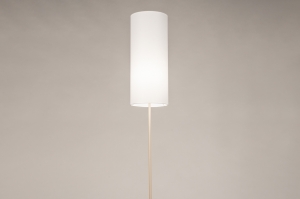 vloerlamp 31552 landelijk modern stof metaal wit beige rond