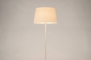 vloerlamp 31554 landelijk modern stof metaal beige rond