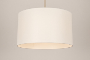 Haengeleuchte 31559 laendlich modern Stoff Metall weiss Beige rund