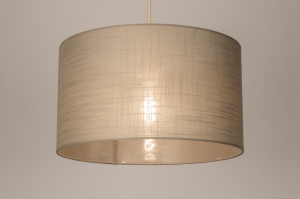 Haengeleuchte 31560 laendlich modern Stoff Metall Beige taupe rund