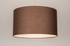 hanglamp 31562 landelijk modern stof metaal bruin beige rond