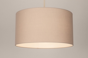 Haengeleuchte 31565 laendlich modern Stoff Metall Beige taupe Sand rund