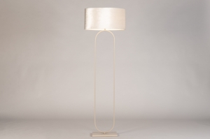 vloerlamp 31589 modern eigentijds klassiek stof metaal beige creme zand ovaal