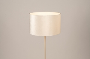Stehlampe 31609 modern Stoff Metall Beige Creme rund