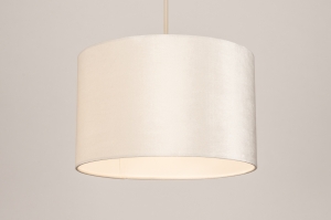 Haengeleuchte 31611 modern Retro Stoff Metall Beige Creme Sand rund