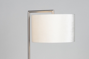 vloerlamp 31619 landelijk modern eigentijds klassiek staal rvs stof metaal beige creme staalgrijs rond rechthoekig