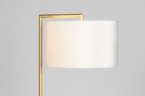 vloerlamp 31620 landelijk modern eigentijds klassiek messing (kleur) geschuurd stof metaal goud beige creme messing (kleur) rond rechthoekig