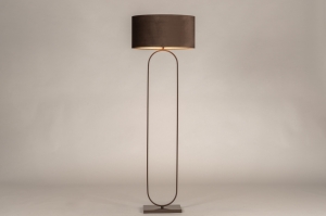 vloerlamp 31637 modern eigentijds klassiek stof metaal bruin ovaal