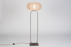 vloerlamp 31685 modern stof metaal bruin taupe rond ovaal