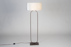 staande lamp 31691 modern eigentijds klassiek stof metaal bruin beige creme ovaal