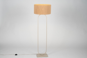 vloerlamp 31692 modern eigentijds klassiek metaal beige naturel zand rond ovaal