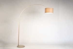 vloerlamp 31724 landelijk modern stof marmer metaal beige taupe rond