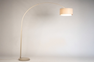 vloerlamp 31725 landelijk modern stof marmer metaal beige rond