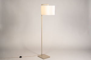 vloerlamp 31735 landelijk modern stof metaal beige creme zand rond rechthoekig