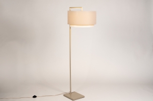 vloerlamp 31736 landelijk modern stof metaal beige zand rond rechthoekig