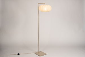 vloerlamp 31738 landelijk modern stof metaal beige zand rond rechthoekig