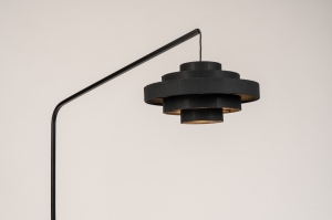 vloerlamp 31742 modern stof metaal zwart mat
