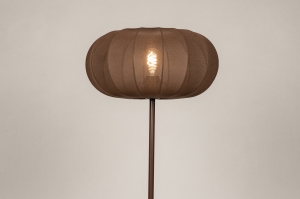 vloerlamp 31747 modern stof metaal bruin rond