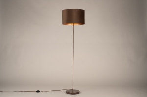 staande lamp 31748 modern eigentijds klassiek stof metaal bruin rond