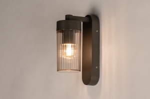 wandlamp 31756 modern aluminium kunststof acrylaat kunststofglas metaal zwart mat ovaal