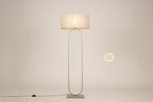 vloerlamp 31788 modern eigentijds klassiek stof metaal beige zand ovaal