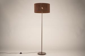vloerlamp 31792 landelijk modern retro metaal bruin rond