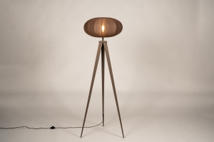 vloerlamp 31801 modern stof metaal bruin rond