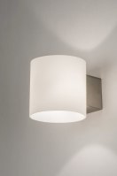 wandlamp 64253 modern glas wit opaalglas aluminium rond