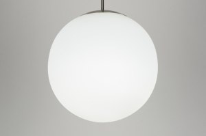 hanglamp 64884 landelijk modern retro eigentijds klassiek art deco glas wit opaalglas wit rond