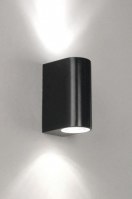 wall lamp 70075 modern metal black matt round rectangular
