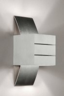 wandlamp 70181 design modern geschuurd aluminium metaal aluminium rechthoekig