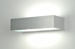 wall lamp 70186 modern aluminium sanded aluminium metal aluminum oblong rectangular