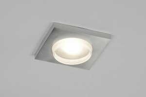 Built in spotlight 70203: modern, aluminum, sanded aluminium, metal