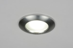 recessed spotlight 70222 modern contemporary classical sanded aluminium white aluminum round