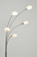 floor lamp 70308 modern glass white opal glass stainless steel metal round