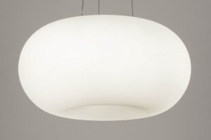 hanglamp 70598 modern glas wit opaalglas wit mat rond