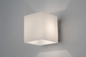 wandlamp 70701 modern glas wit opaalglas wit vierkant rechthoekig